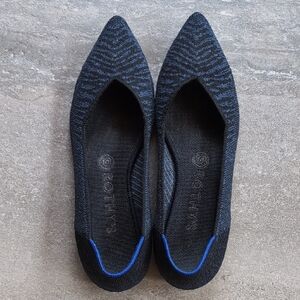 Rothy's Black and Blue Knit Flats